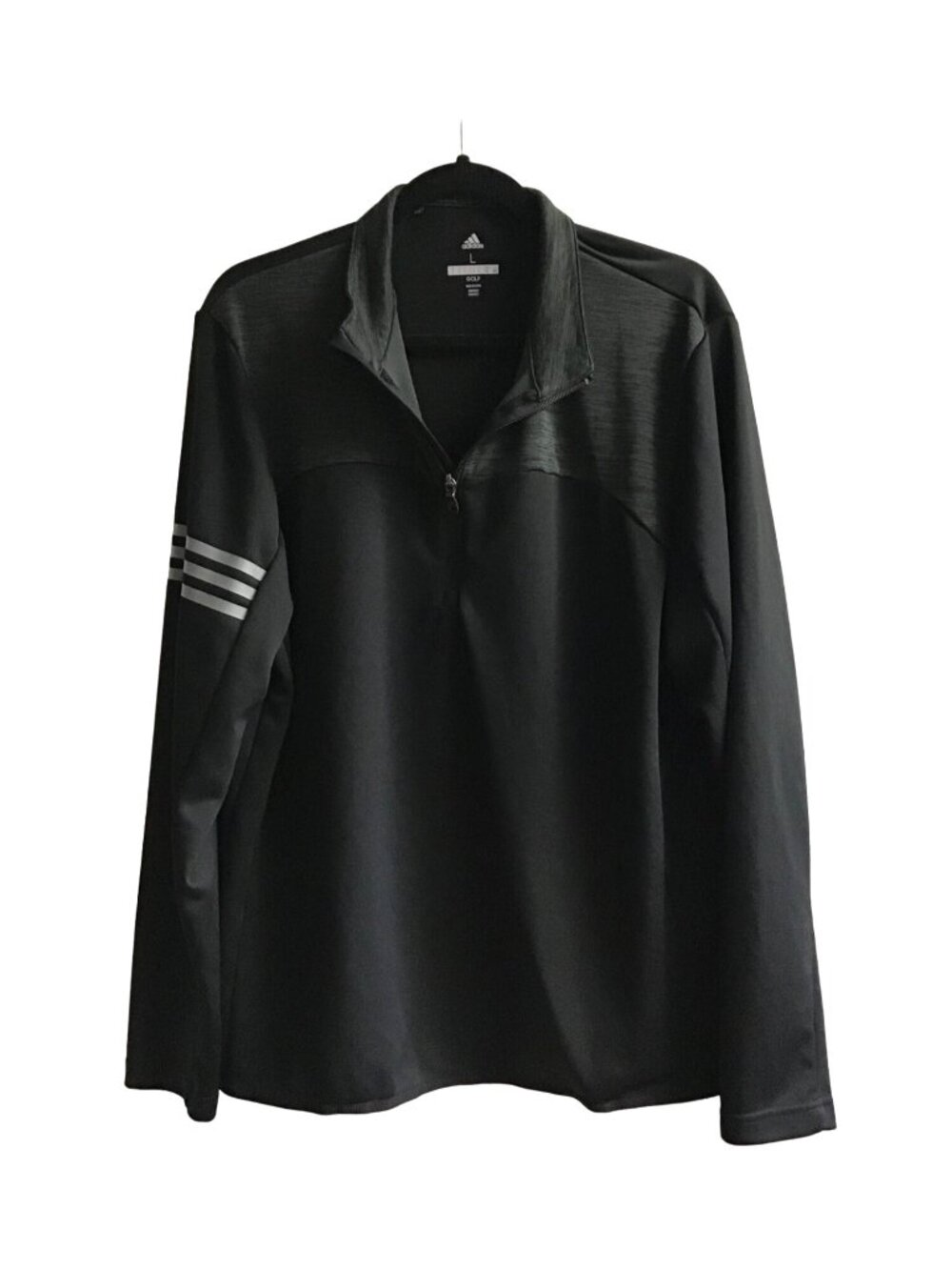 ADIDAS- MENS BLACK GOLD PULLOVER HALFZIP-UP CLOSURE LONG SLEEVE SWEATER SIZE L